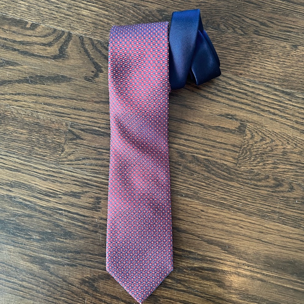 Tommy Hilfiger Red and Blue Men's Tie